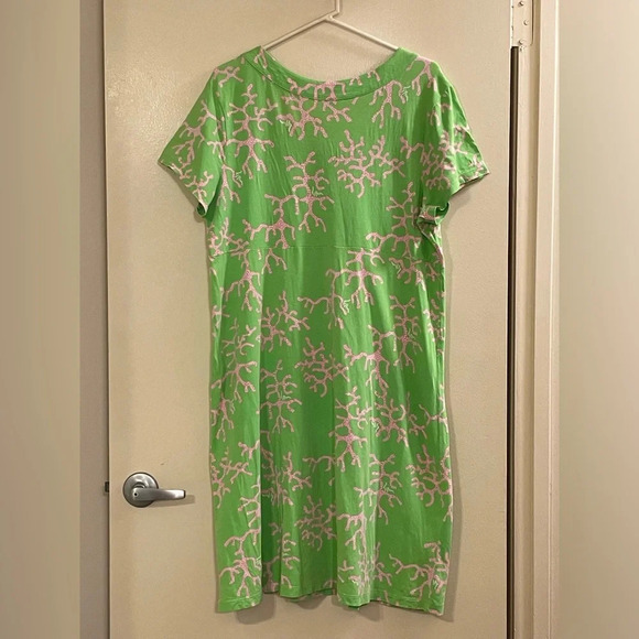 LILLY PULITZER Kelsea Printed Dress‎ in Limeade Coral Me Crazy - Picture 3 of 7